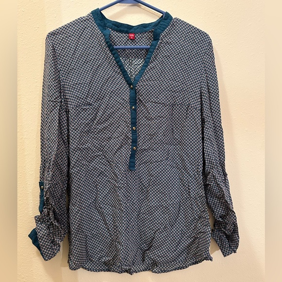 (M) Zolla Blue/Turquoise Long Sleeve Shirt Blouse - Picture 1 of 6